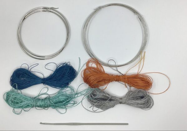 Creole earrings Silver Creole earring - Crochet Kit